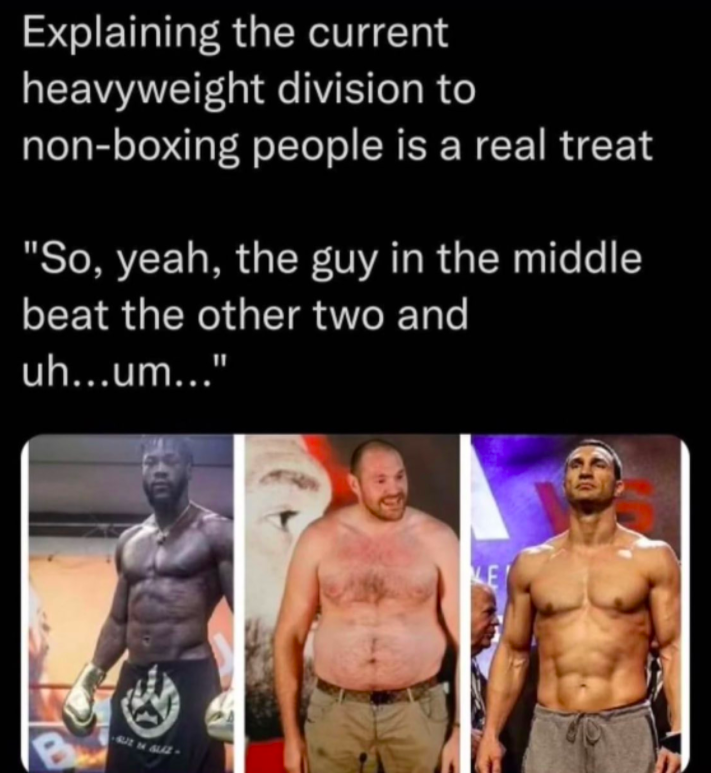 Tyson Fury snubs Deontay Wilder, Wladimir Klitschko with a meme about himself being overweight
