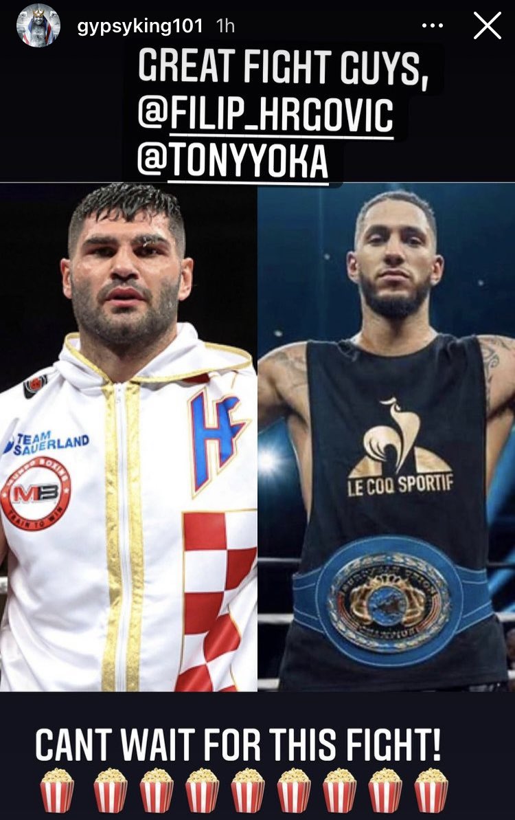 Tyson Fury names Filip Horgovic against Tony Yoka the fight he would like to see to face Oleksandr Uzyk for his world title