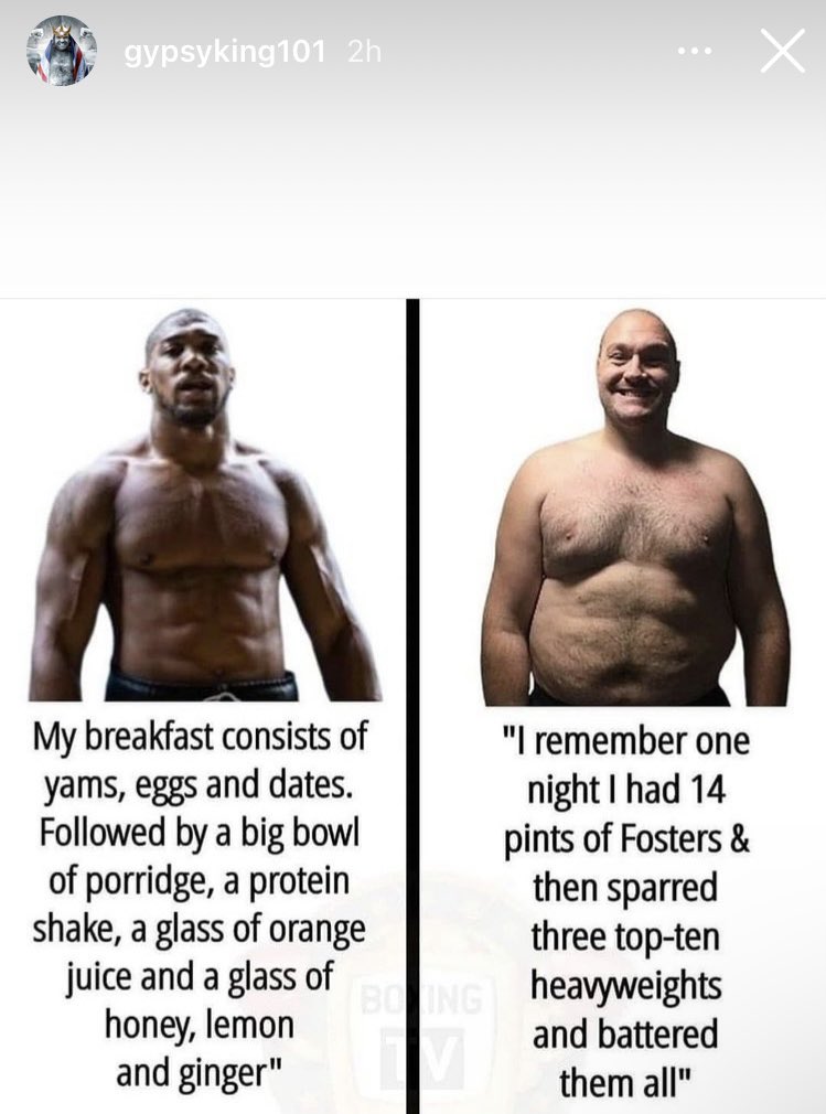 Tyson Fury mocks Anthony Joshua's '14 pints’ of Fosters diet by comparing it to Brit rival's super-healthy lifestyle