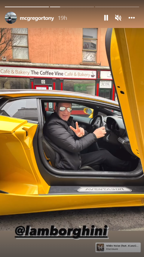 Tony McGregor, Conor McGregor's father, was spotted driving around Ballina Lamborghini