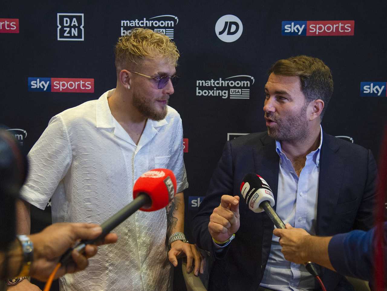 Eddie Hearn urges Jake Paul to fight Conor McGregor NEXT. But promoter worries that a Dana White feud could stop the'massive fight.