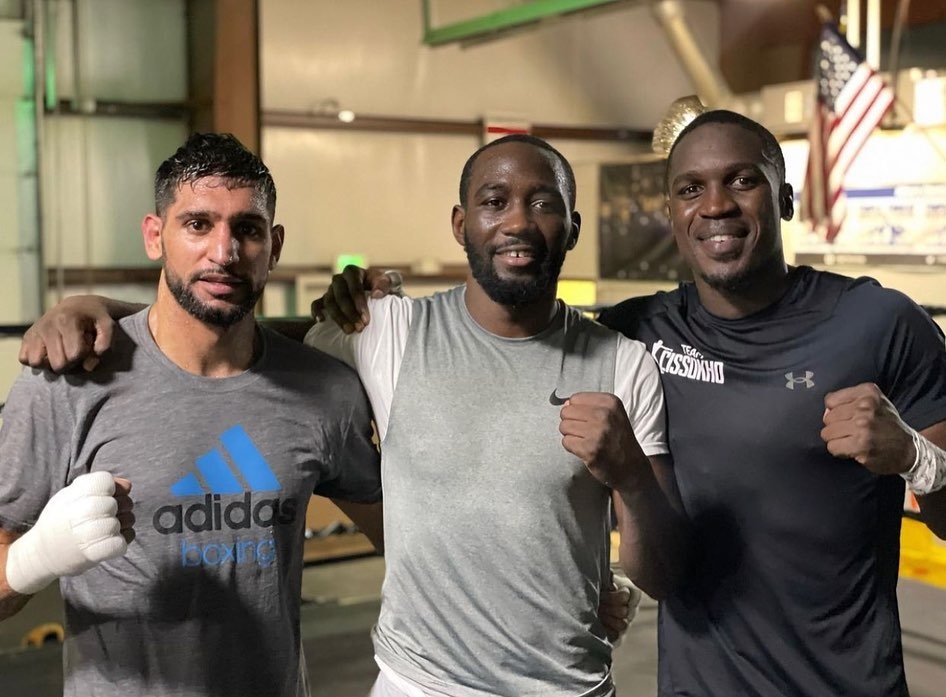 Watch Terence Crawford and Amir Khan train together to defeat Kell Brook, an old rival