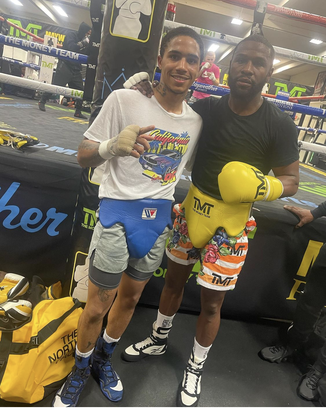 Floyd Mayweather, 44, shows 'the youth how to work hard' after training for his return in boxing.