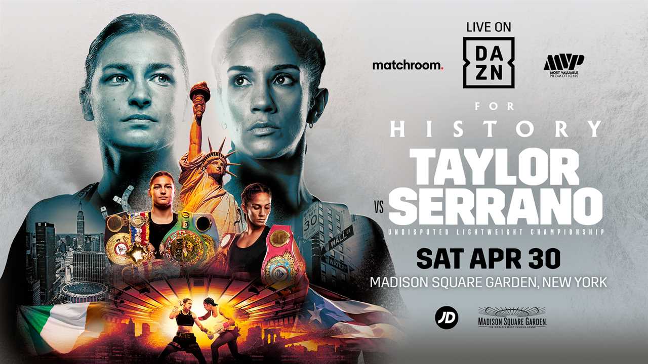 Jake Paul CONFIRMS the 'biggest women’s boxing fight ever' with Katie Taylor and Amanda Serrano, set for April 30, at MSG