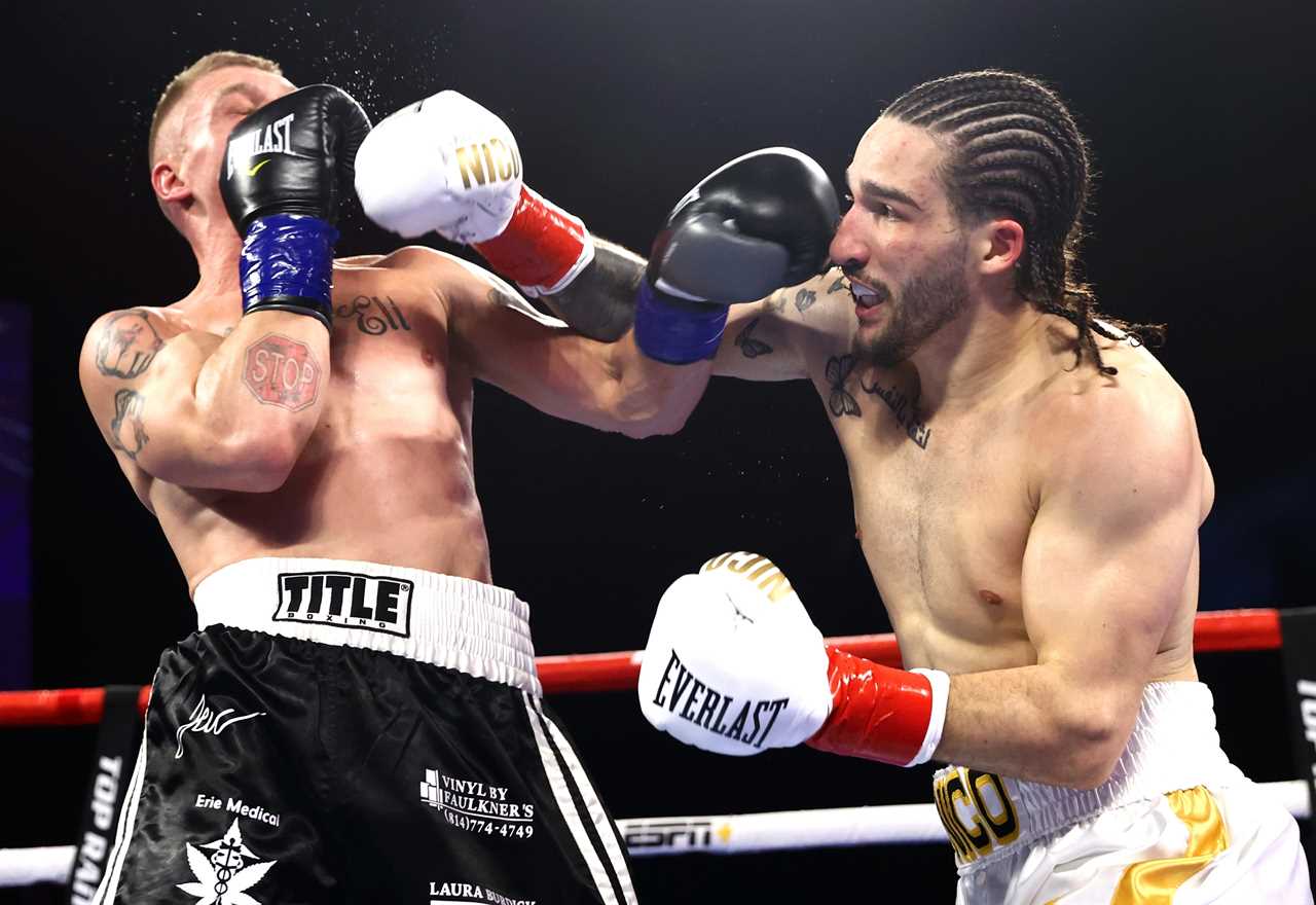 In the second round of Yeager's brutal KO, Nico, Muhammad Ali's grandson, instinctively executes his grandfather's famous shuffle.