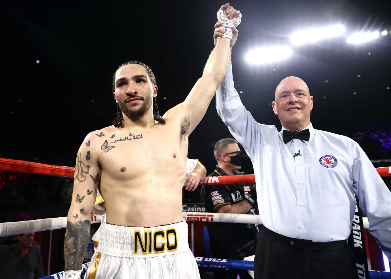 In the second round of Yeager's brutal KO, Nico, Muhammad Ali's grandson, instinctively executes his grandfather's famous shuffle.