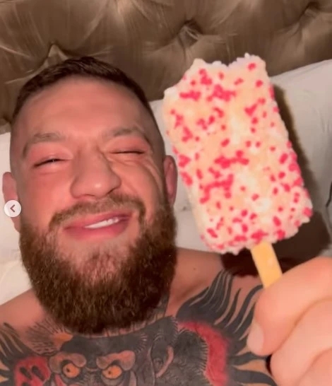 UFC fans express concern over Conor McGregor's behavior after the Irish MMA star shared a bizarre clip in which he ate ice cream in bed