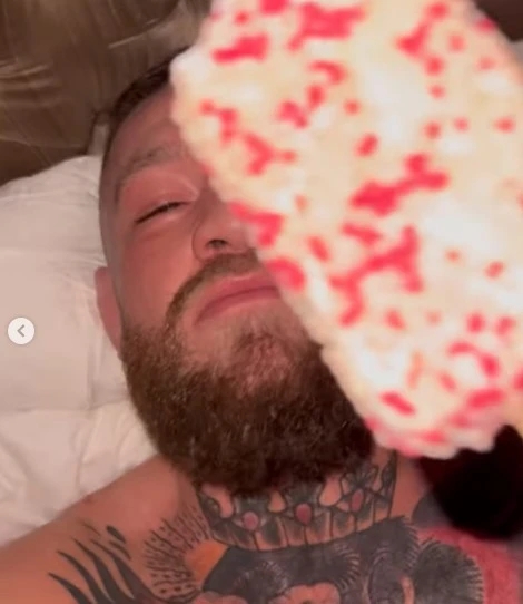 UFC fans express concern over Conor McGregor's behavior after the Irish MMA star shared a bizarre clip in which he ate ice cream in bed