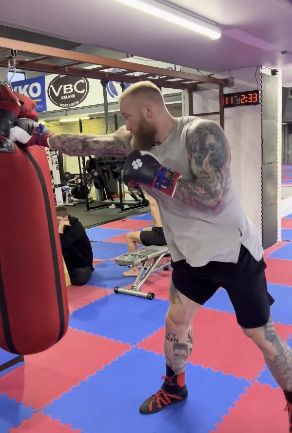 Game of Thrones star Hafthor Bjornsson confirms that Eddie Hall will be fighting in March, as he continues his training