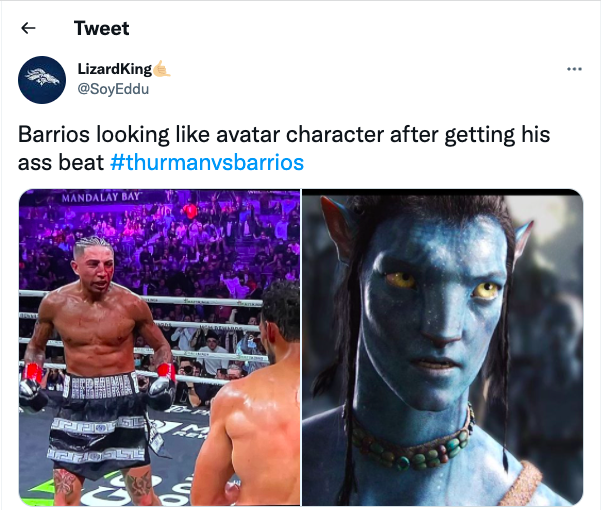 After leaving Mario Barrios' face in a brutal fight, Keith Thurman makes Mario Barrios look like Avatar character