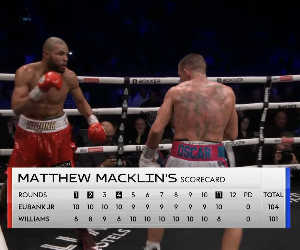 Chris Eubank Jr. fumes at Sky Sports commentator for his shocking scorecard during win against Liam Williams