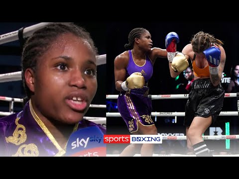 It was amazing! Caroline Dubois celebrating her pro debut victory over Masiokaite