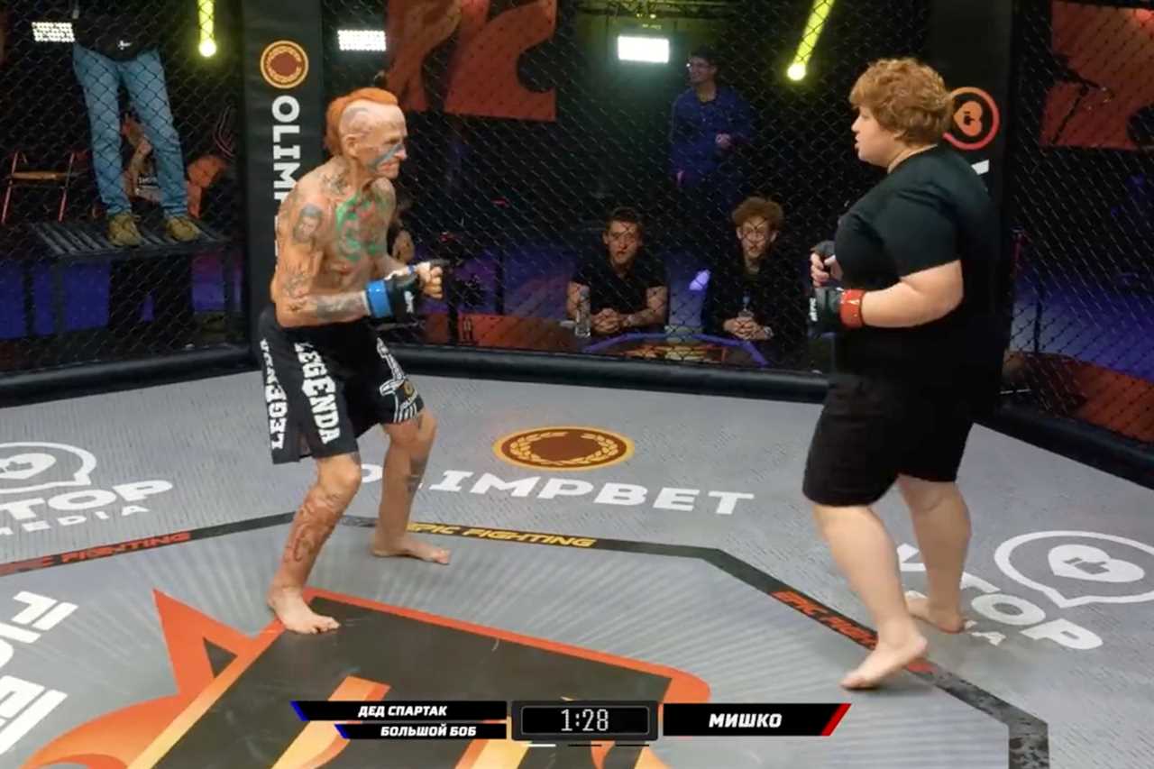In a two-on-1 MMA fight, a female fighter humiliates his 75-year-old grandfather and his grandson, 18.