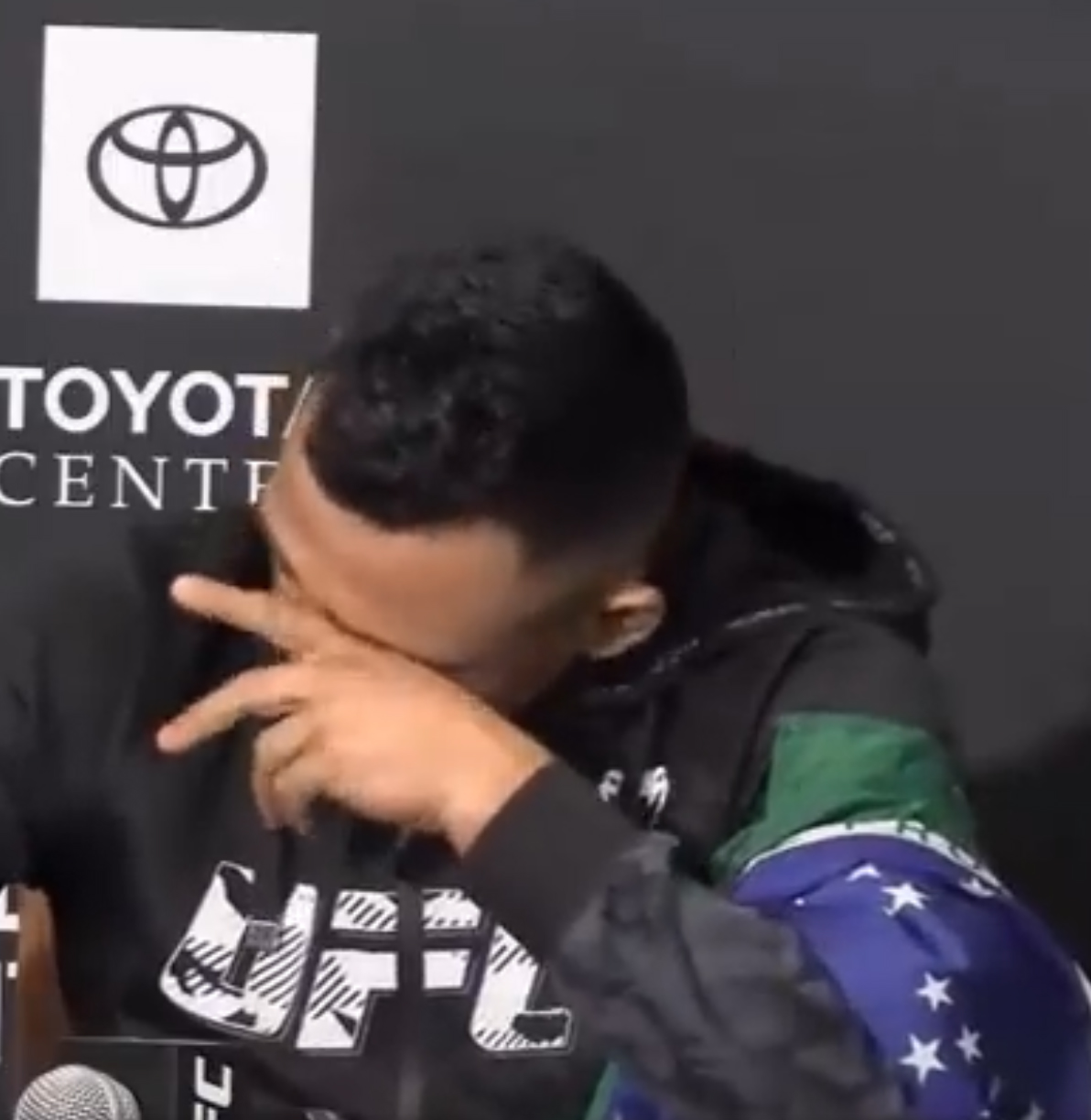 Minutes after a bloody brawl, UFC fighter CRIES opens up about plans to purchase his mother a new wheelchair