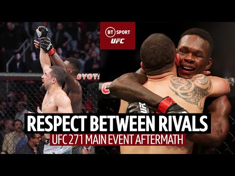 Respect between rivals! After UFC 271 Aftermath, Whittaker and Adesanya embrace.