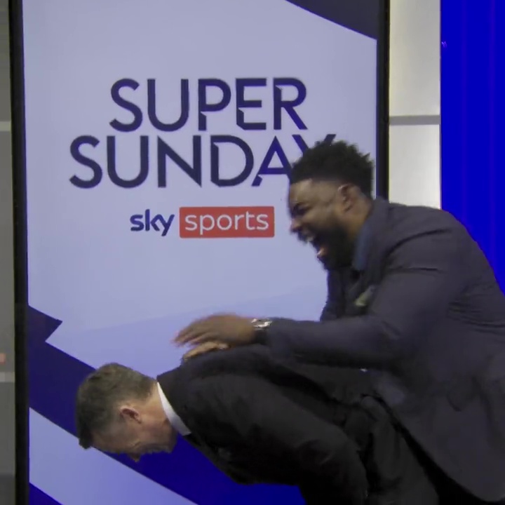Sky Sports host Dave Jones is injured following Jamie Carragher's and Micah Richards' hilarious studio boxing match