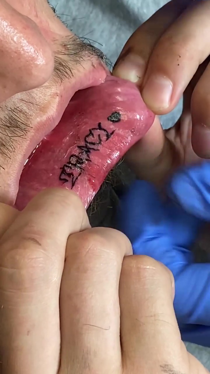 UFC fighter Brian Ortega has Tracy Cortez, Tracy's stunning girlfriend tattooed on his LIP in Valentines Day