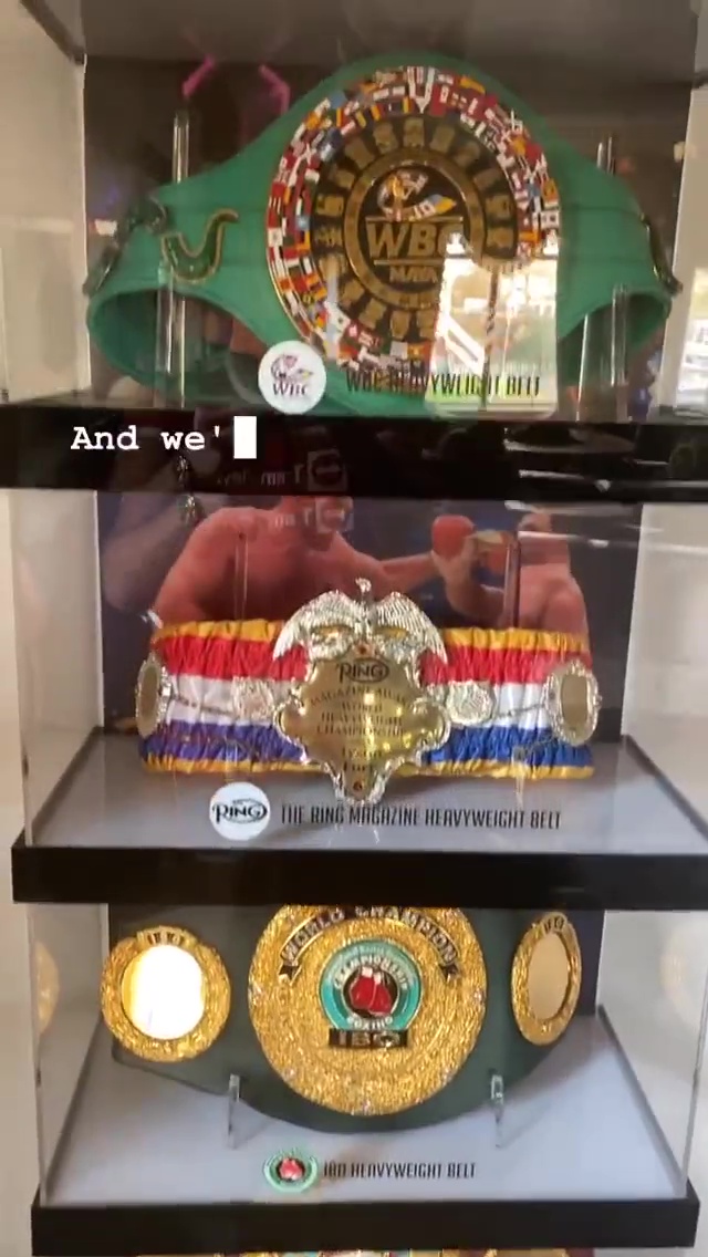 Tyson Fury's impressive collection of world titles belts shines as he tries to defeat Whyte and unify the heavyweight division