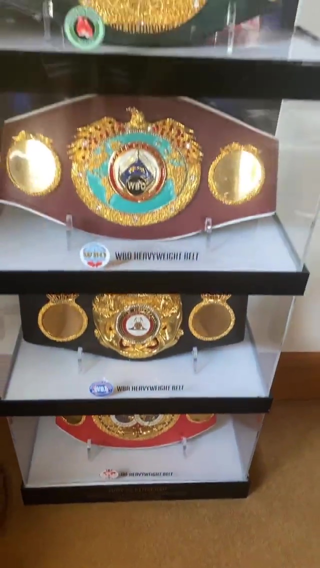 Tyson Fury's impressive collection of world titles belts shines as he tries to defeat Whyte and unify the heavyweight division