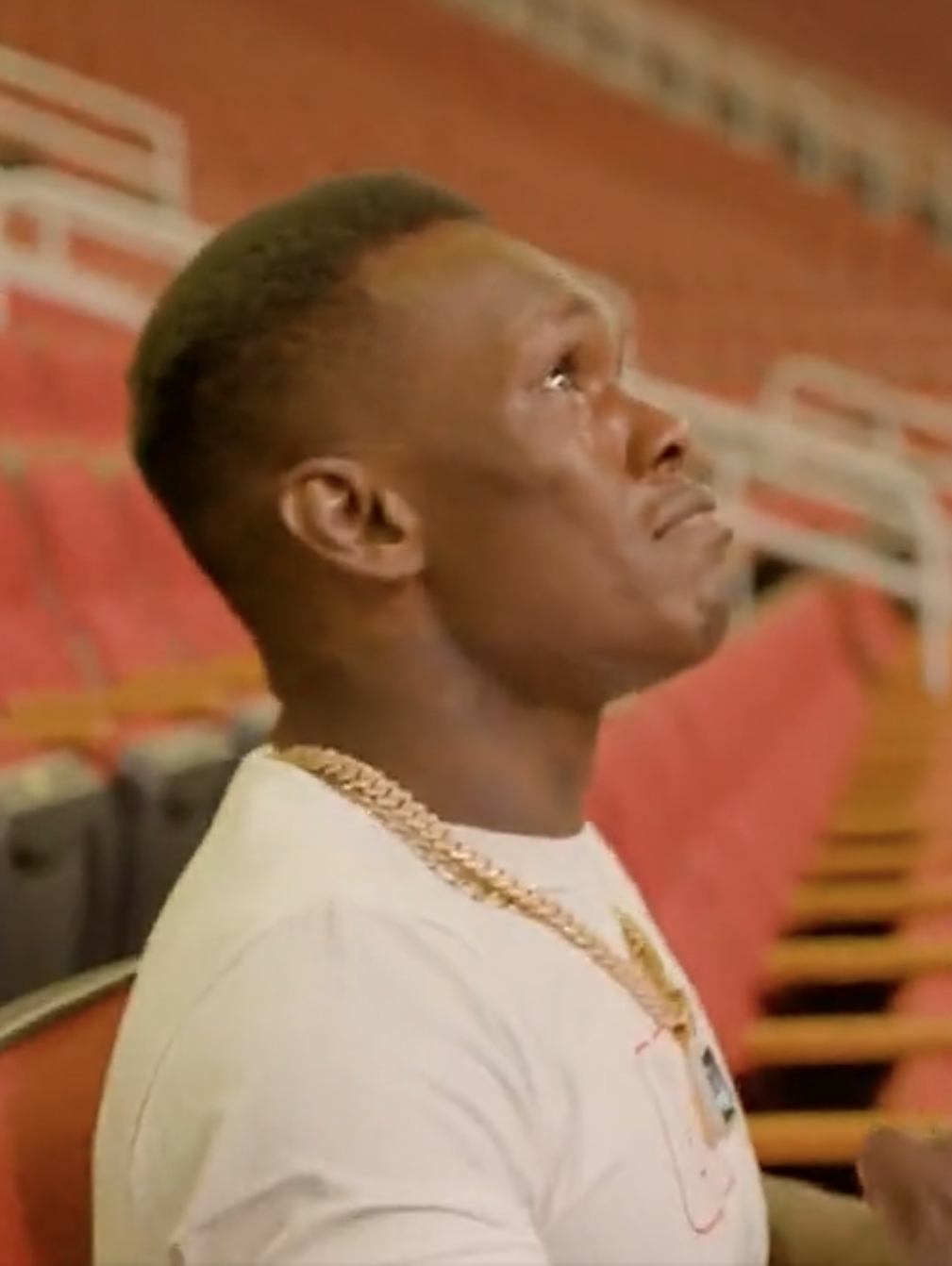Israel Adesanya weeps after seeing the film about Blood Diamond's journey from Nigeria to UFC