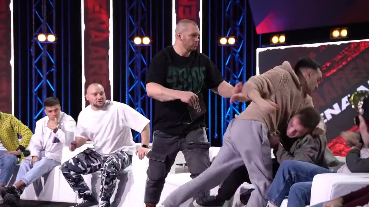 The shock moment MMA's press conference descended into chaos with kicks and punches flying,