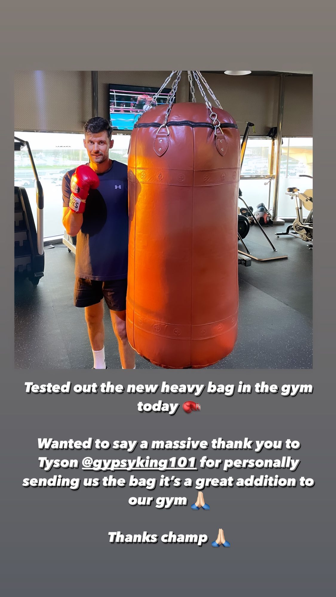 Tyson Fury, heavyweight champion, donates his heavy bag and gym equipment to help boxers in need