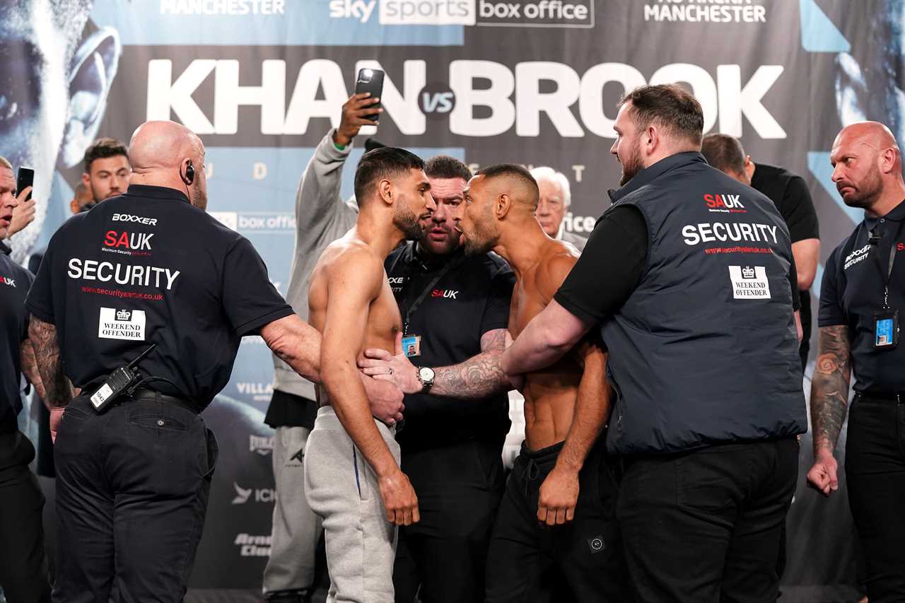 Kell Brook makes PS100,000 to save himself for the fight against Amir Khan. Both look shredded on the scales