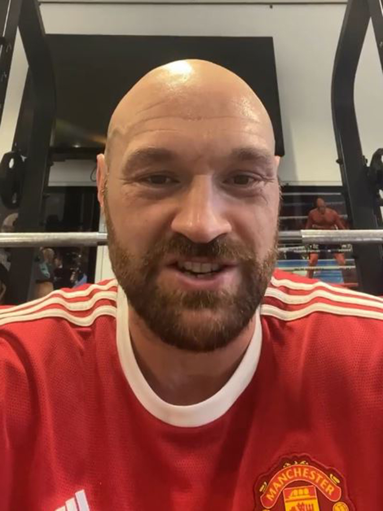 Tyson Fury sweats in the 'brutal session and says it was a tough morning of sparring before Dillian Whyte bout