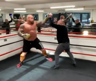 Watch 24st Eddie Hall show off explosive punch power after ‘surprising all opponents so far’ for Hafthor Bjornsson fight