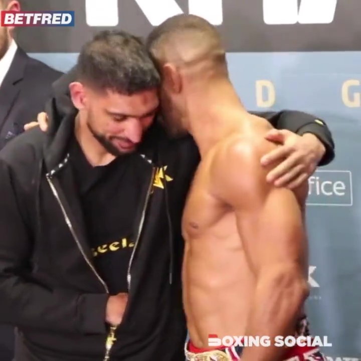 Watch Amir Khan and Kell Brook finally end feud and embrace in emotional scenes outside ring after grudge fight