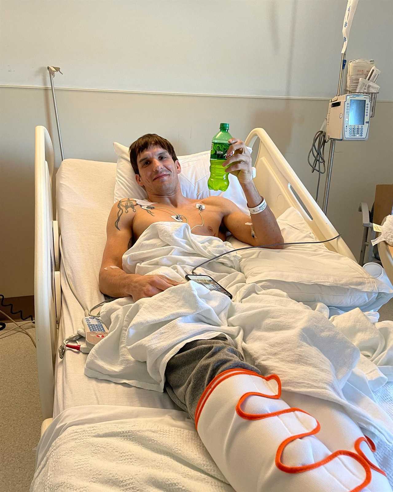 Bellator MMA fighter rushed to hospital after suffering FIVE broken ribs and punctured lung after brutal spinning kick