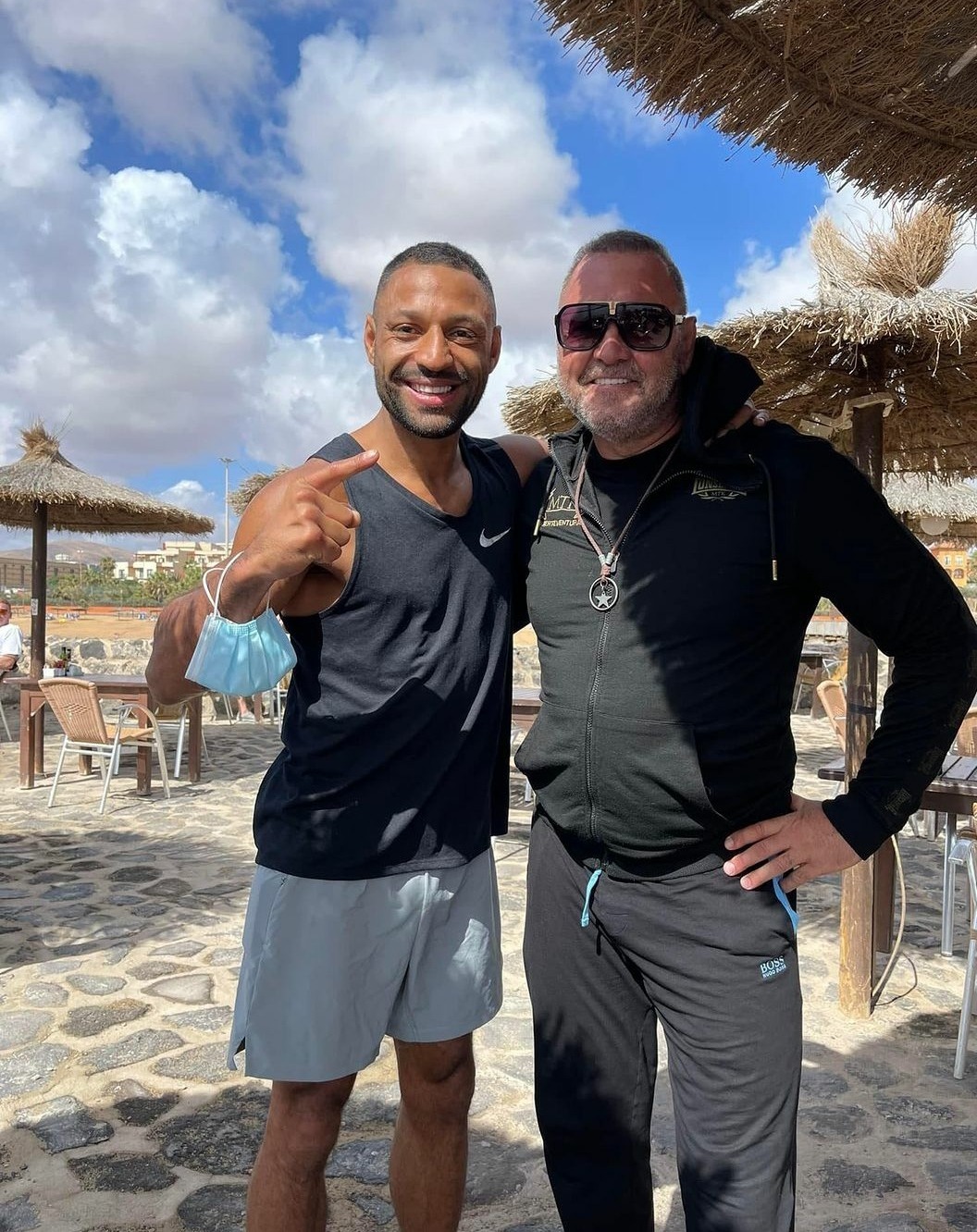 After six rounds of battle with Amir Khan, Kell Brook smiles and relaxes in Canary Islands.