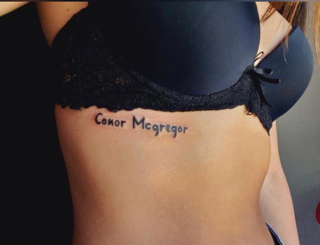Conor McGregor fan shares snap of UFC star tattoo under her bra... And Notorious is even in touch