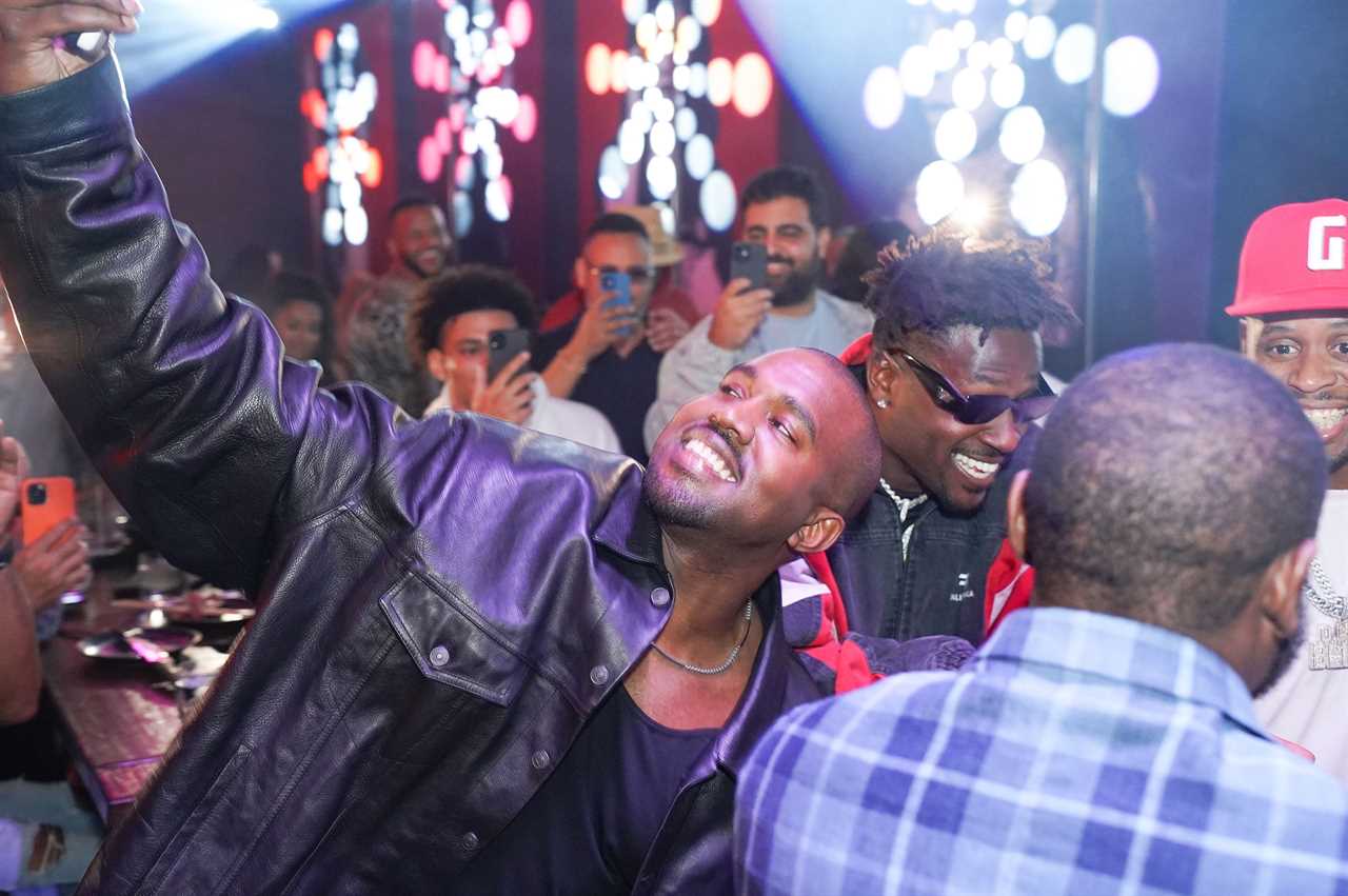 Floyd Mayweather sings Karaoke with Kanye West, music star, and Antonio Brown, NFL bad boy, during a party honoring boxing legend.