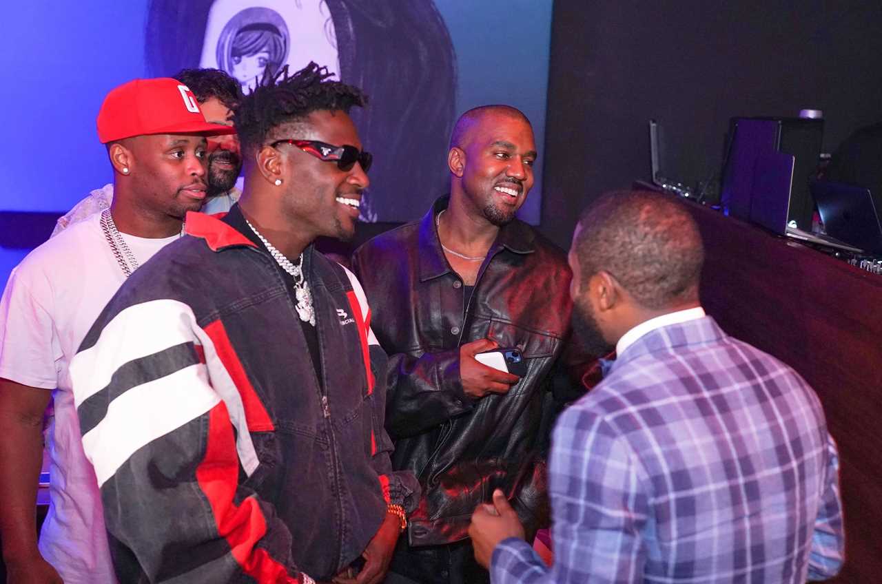 Floyd Mayweather sings Karaoke with Kanye West, music star, and Antonio Brown, NFL bad boy, during a party honoring boxing legend.