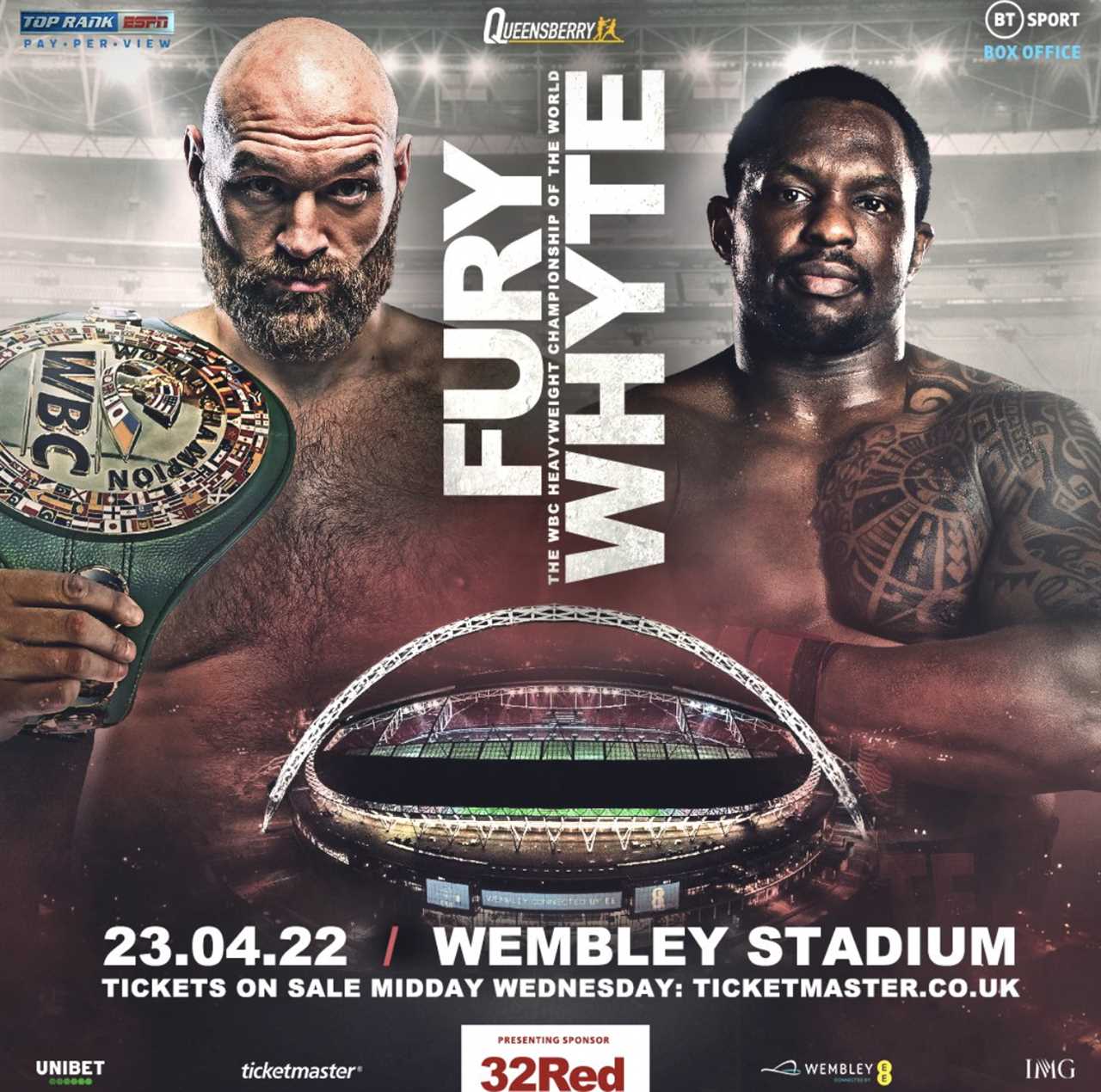 Officially CONFIRED for Tyson Fury vs Dillian Howte at Wembley on April 23rd in monster heavyweight title bout