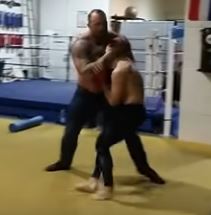 Conor McGregor sparring with Hafthor Bornsson, Game of Thrones star and deadlift record holder.