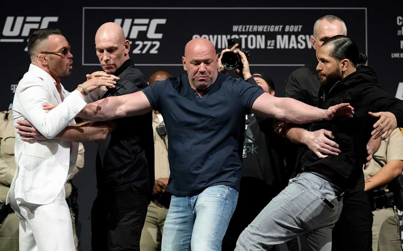 See bitter rivals Colby Covington vs Jorge Masvidal clash during a fiery UFC 272 fight overseen by Las Vegas POLICE