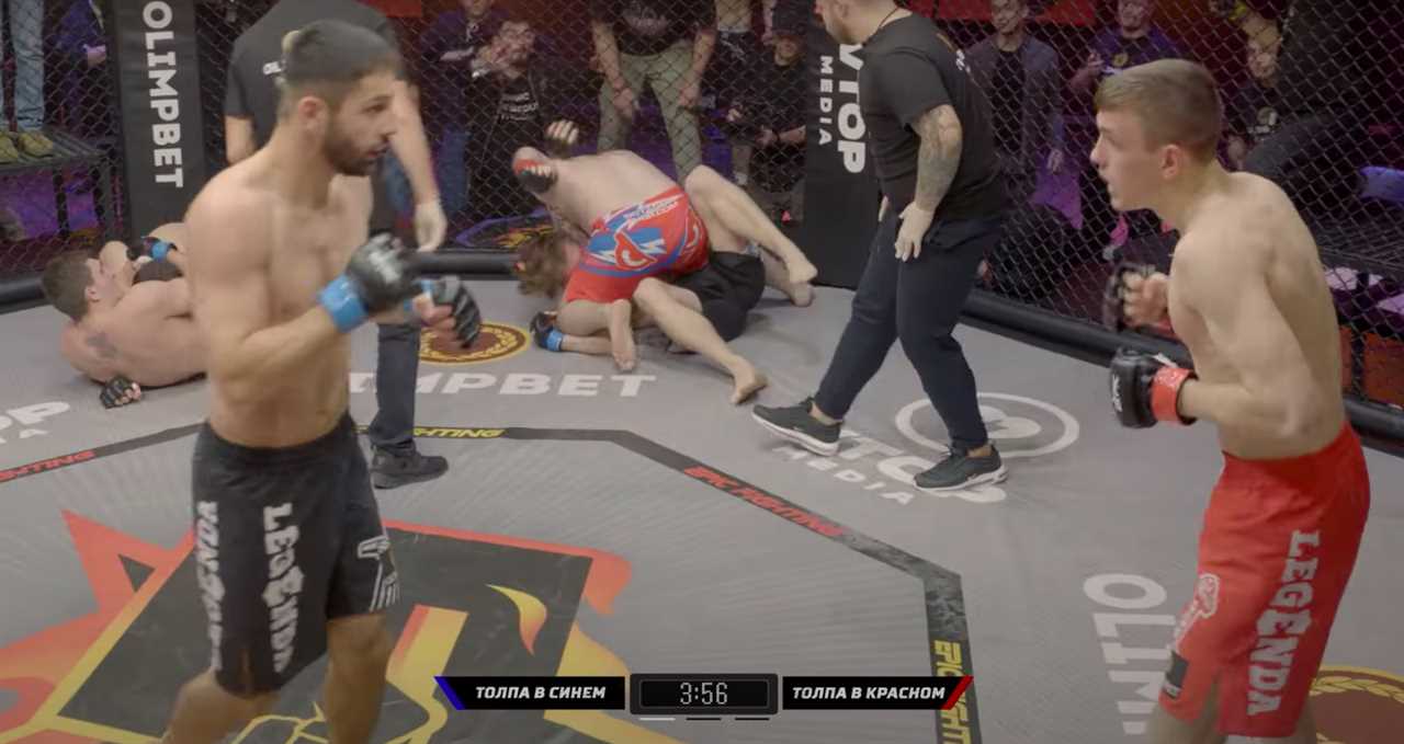Extreme Russian MMA Show descends into chaos with three-on-3 fight ending in mass brawl between cornermen