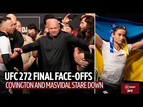 Colby Covington and Jorge Masvidal Faceoffs UFC 272 Ceremonial Weigh-ins
