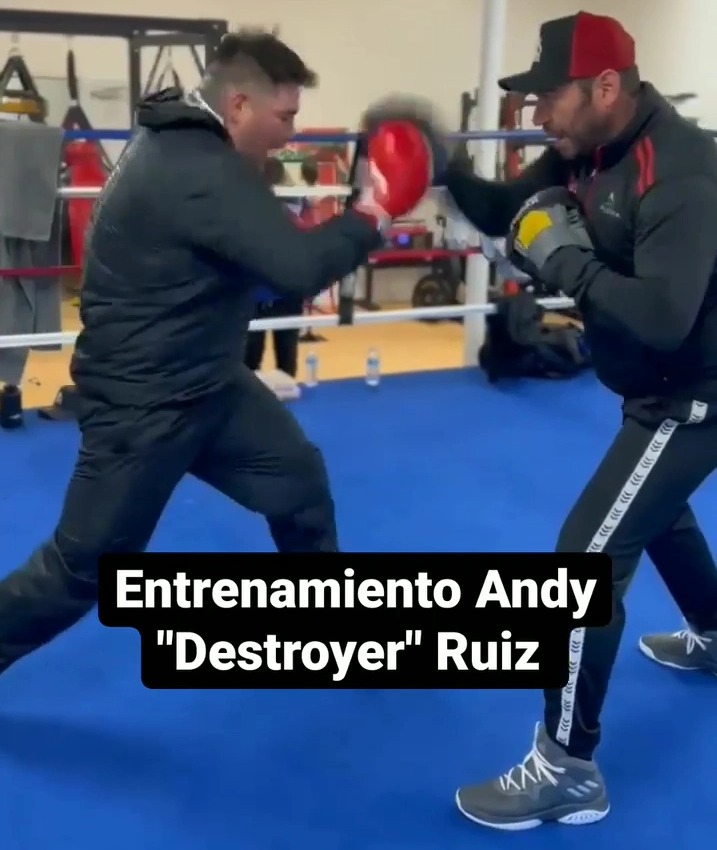 Watch Andy Ruiz Jr show off lightning-quick hands in training as Anthony Joshua’s old rival prepares for comeback