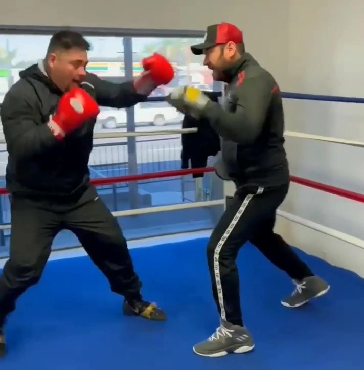 Watch Andy Ruiz Jr show off lightning-quick hands in training as Anthony Joshua’s old rival prepares for comeback