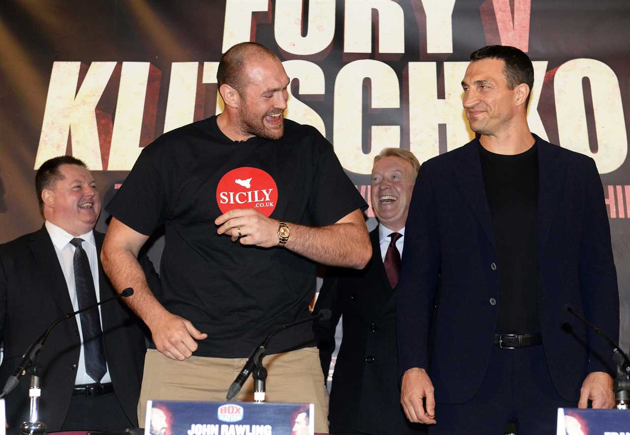 Eddie Hearn says Tyson Fury is guilty of having double standards in his treatment of Dillian Whyte at the press conference with Klitschko.