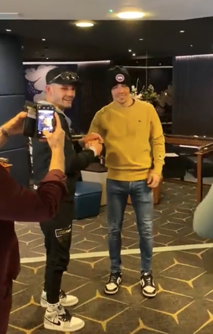 After Michael Conlan is taken to the hospital, watch Leigh Wood and Michael Conlan reunite after their 'best fight ever'