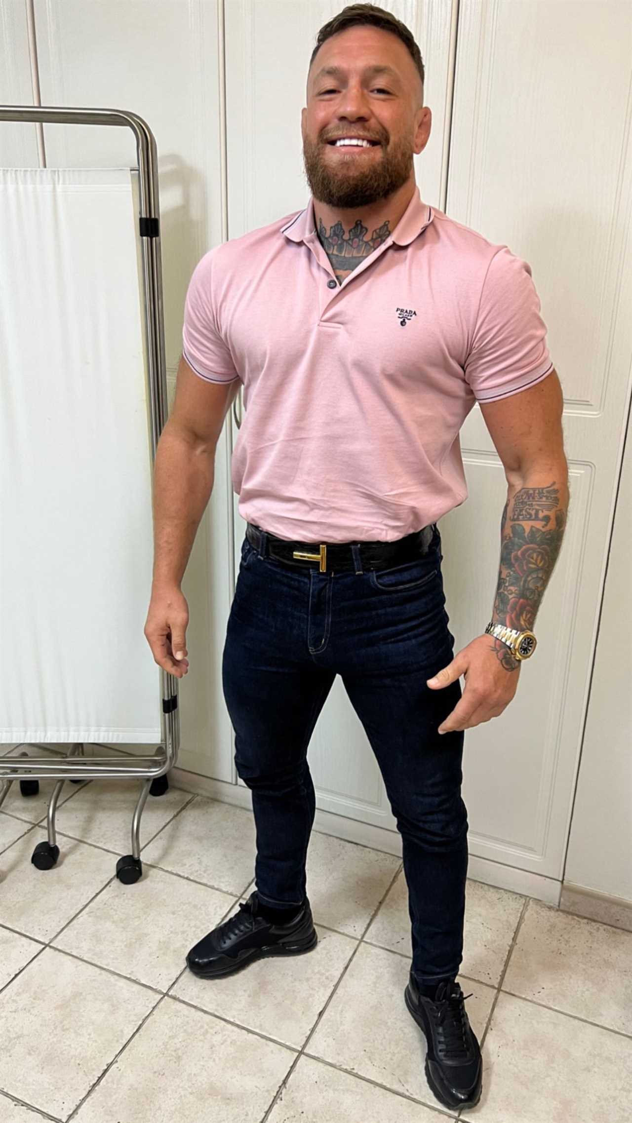 Conor McGregor looks great as he prepares for power pad work as he continues his recovery from a broken leg.