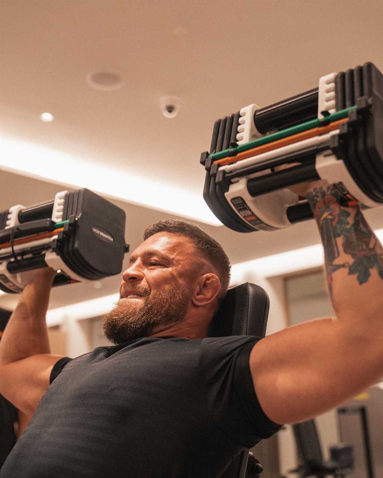 Conor McGregor is bigger than ever, and shows marks from his cupping treatment before the UFC return