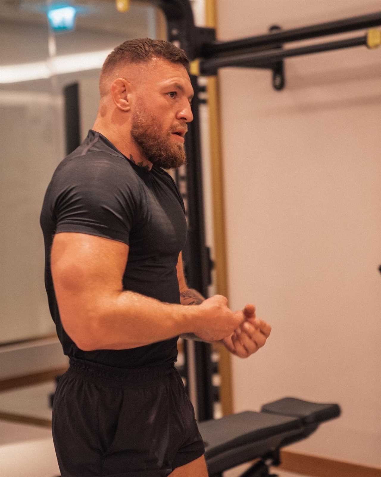 Conor McGregor is bigger than ever, and shows marks from his cupping treatment before the UFC return