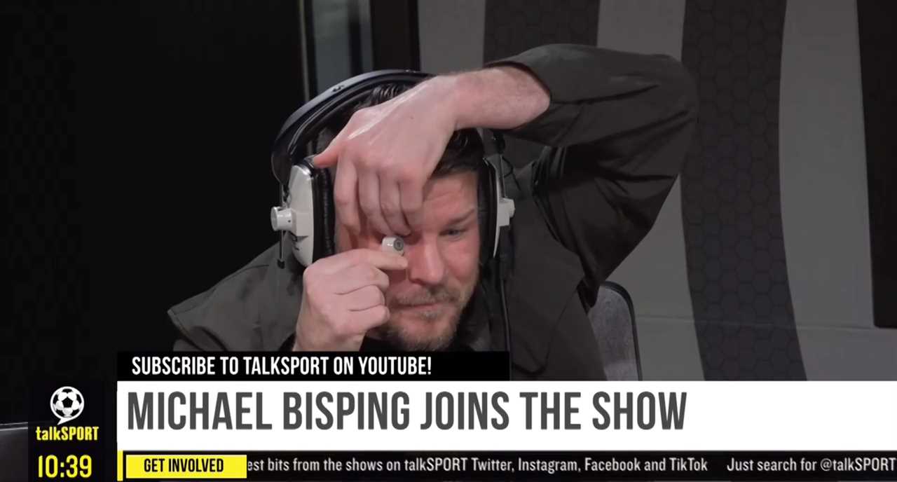Moment UFC legend Michael Bisping pulls out fake eye to shock Simon Jordan and Jim White