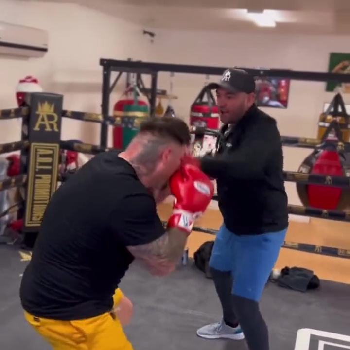 As Andy Ruiz Jr prepares for his return to the ring, he shows off explosive hand speed as well as a trim figure.