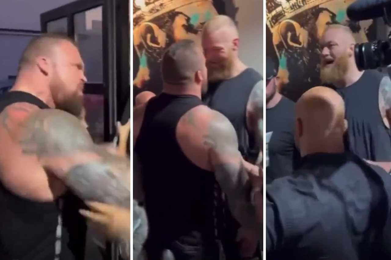 For the heaviest boxing match ever, Eddie Hall and Hafthor Hall, strongman rivals, weigh 47 STONE.